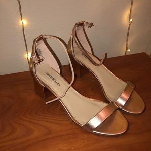 Rose Gold Heeled Sandals